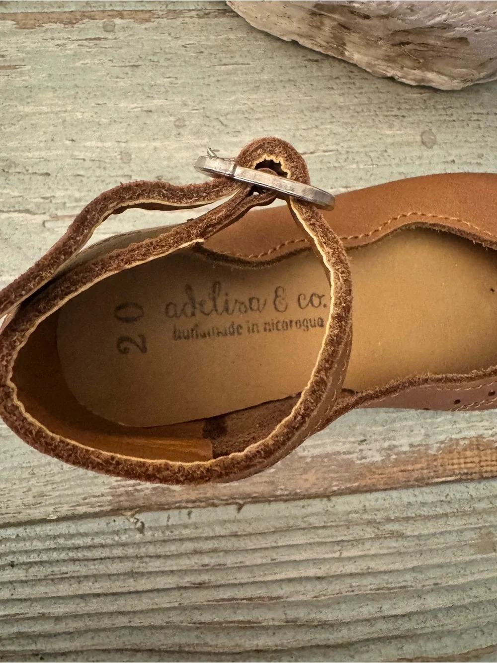 Adelina & Co Tan Leather Mary Jane Shoes for Kids